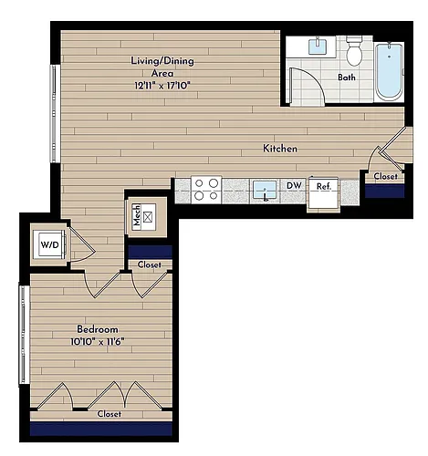 Floor plan A 1BR-F