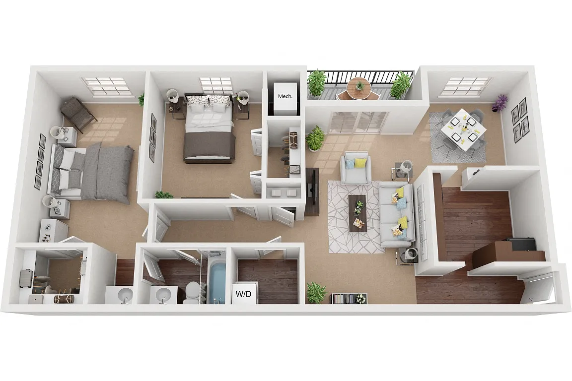 Floor plan Cheswolde 2 Bedroom 1 Bath Renovated