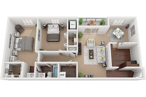 Floor plan Cheswolde 2 Bedroom 1 Bath Renovated