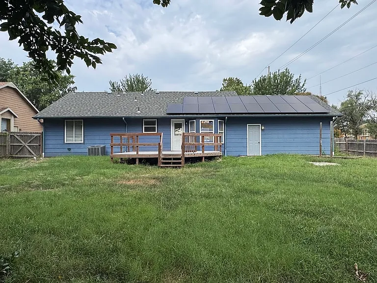 Large yard, solar panels