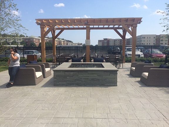 Common grill and lounge area with fire pit