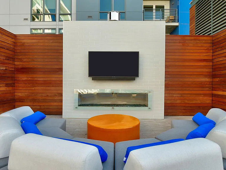 Hang out with friends and enjoy the outdoor TV