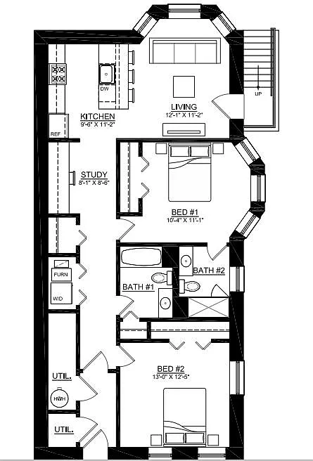 Floor plan 2 Bed x 2 Bath