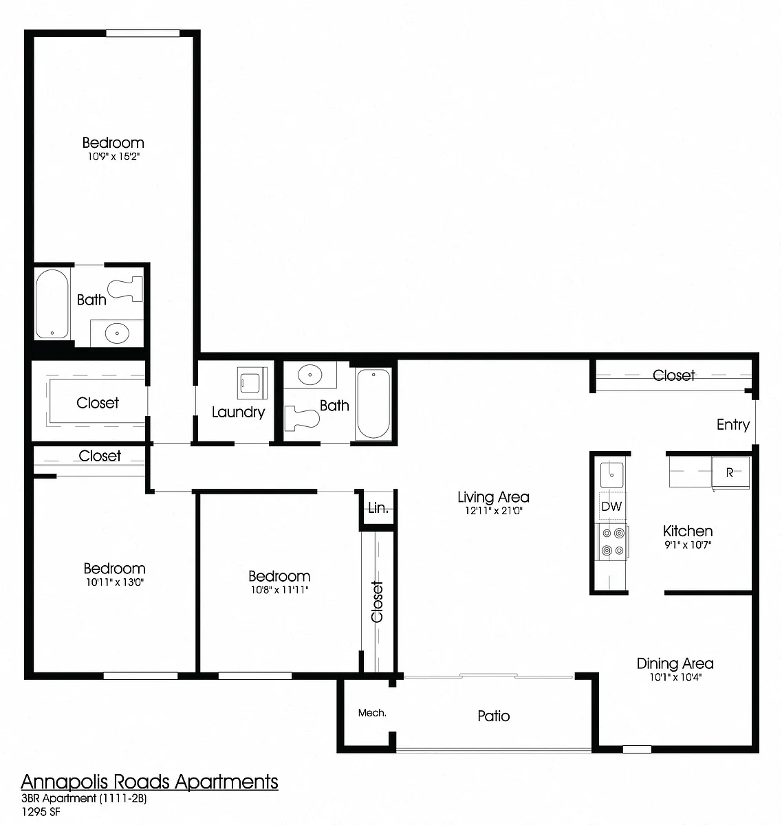 Floor plan 3BR 2BA