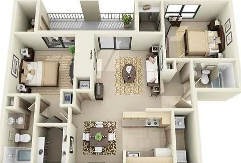 2 Bedroom | 2 Bath | 1039 SF 2 Bedroom | 2 Bath | 1039 SF