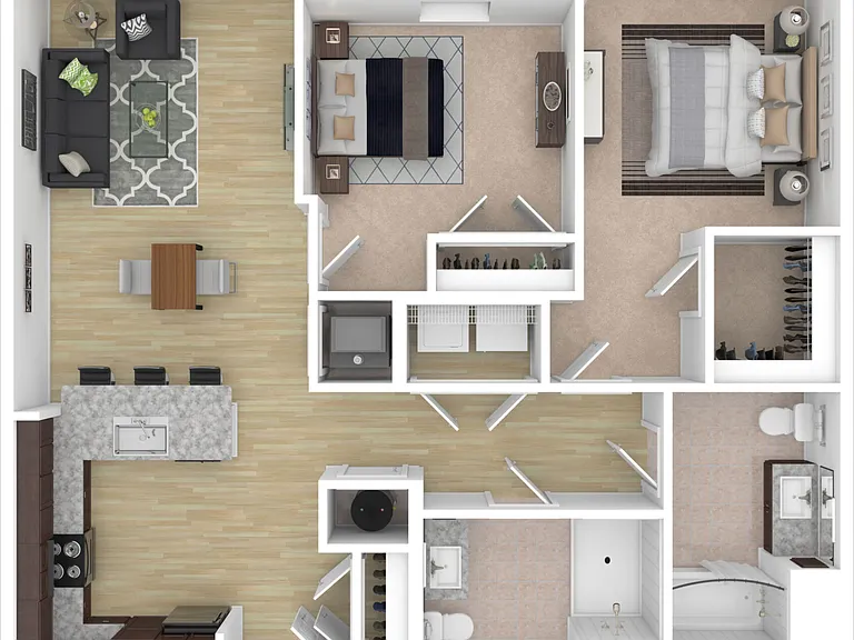 Greenspire - 2 Bed, 2 Bath, 1008 sq. ft.