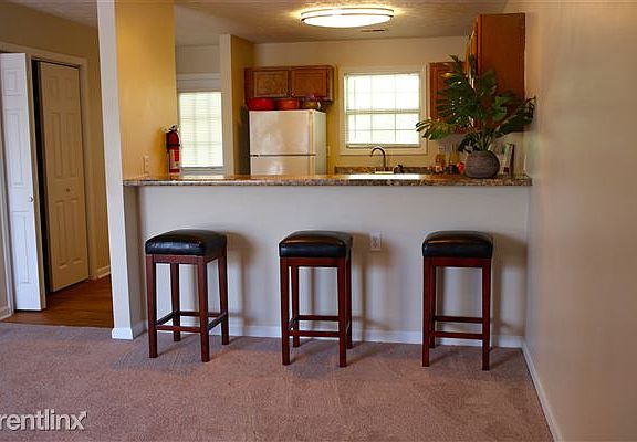 View of the kitchen from the dining area.