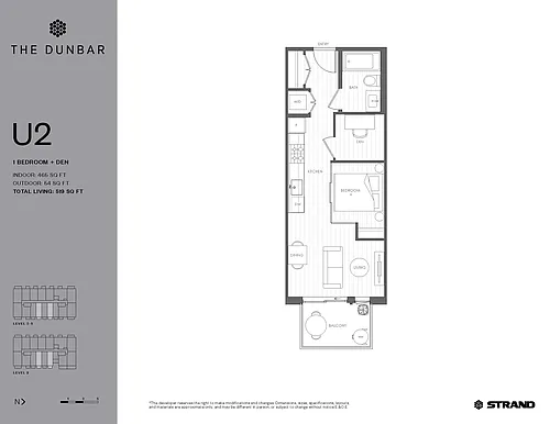 Floor plan Urban 1 Bed + Den