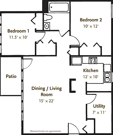2 Bedroom 1 Bathroom Garden 2 Bedroom 1 Bathroom Garden