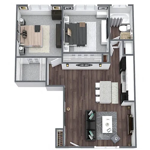 Floor plan B2: 2 Bed 1 Bath