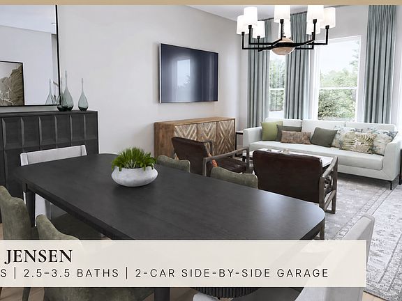 The open-concept main level features 10-foot ceilings with spacious living and dining areas.