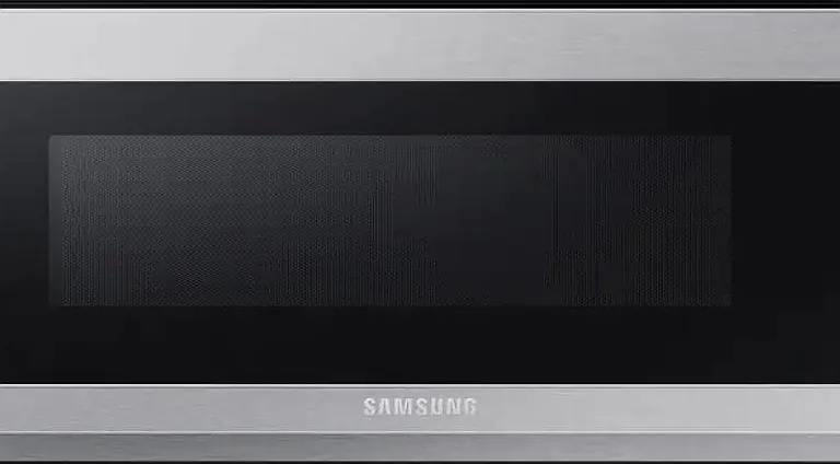 Stylish stainless steel microwave.