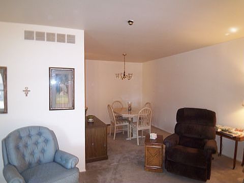 Living room and dining room