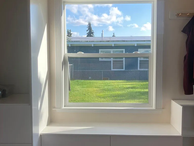Built in window seat and storage
