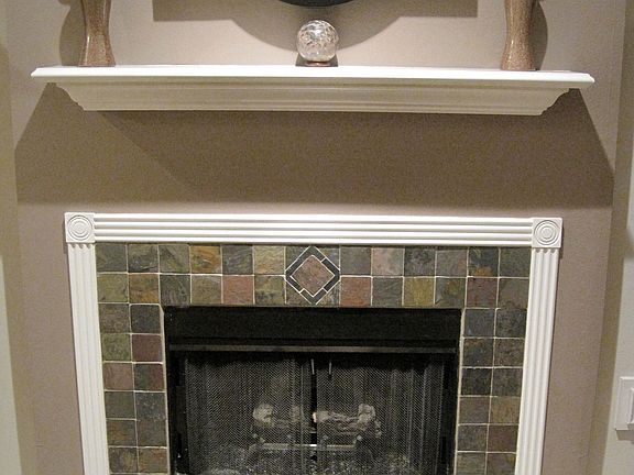 Custom slate fireplace
