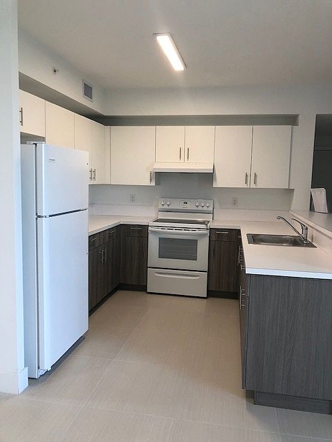 Kitchen layout may differ but cabinet style and appliances are the same for all units.