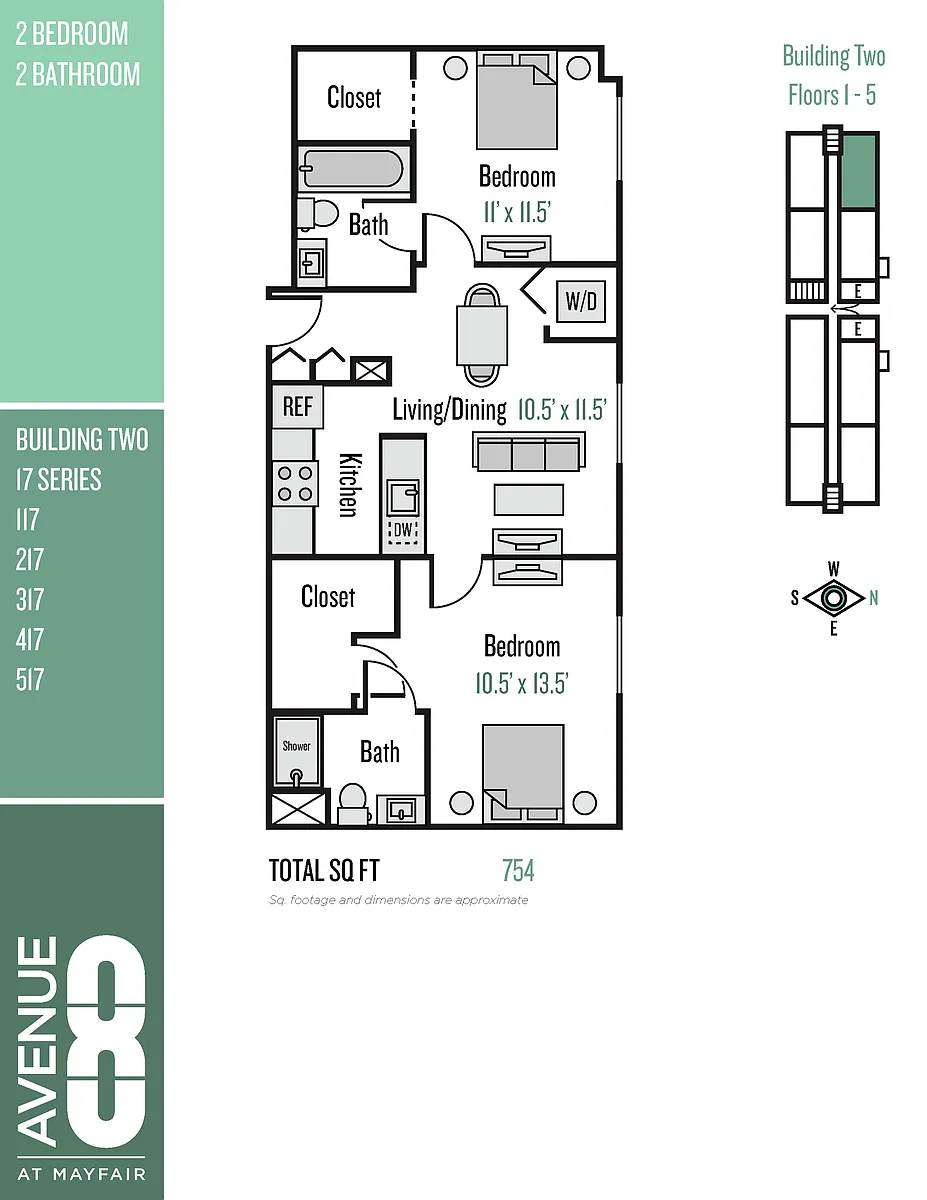 Floor plan 17 Series 2 Bedroom / 2 Bath