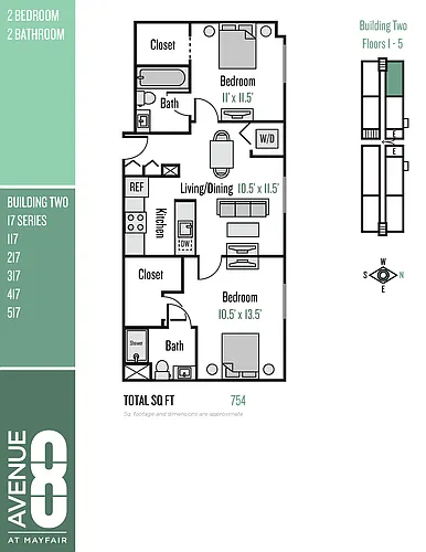 Floor plan 17 Series 2 Bedroom / 2 Bath