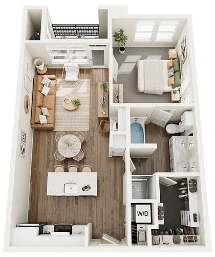 Floor plan 1 Bed 1 Bath