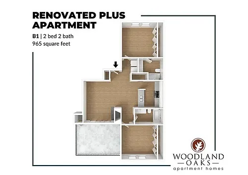 Floor plan 2 Bedroom 2 Bathroom (B1)