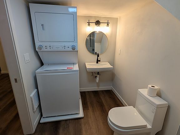 Bathroom with in-unit laundry.