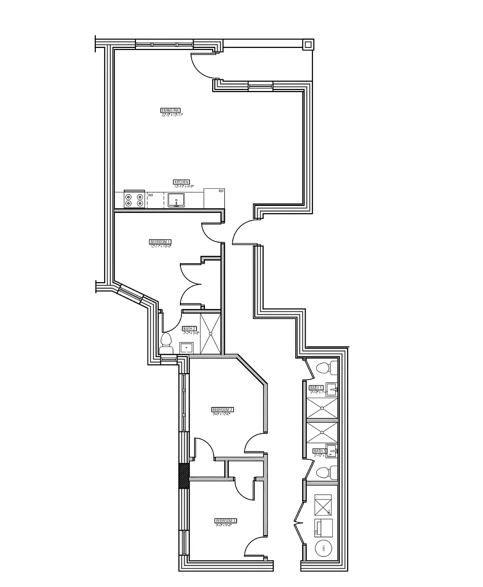 Floor plan 3 Bedroom - 3 Bathroom