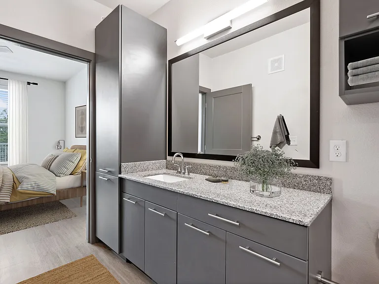Bathroom with Countertop Space and Linen Closets