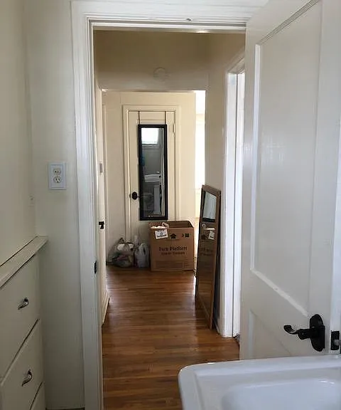 hallway view from the bathroom