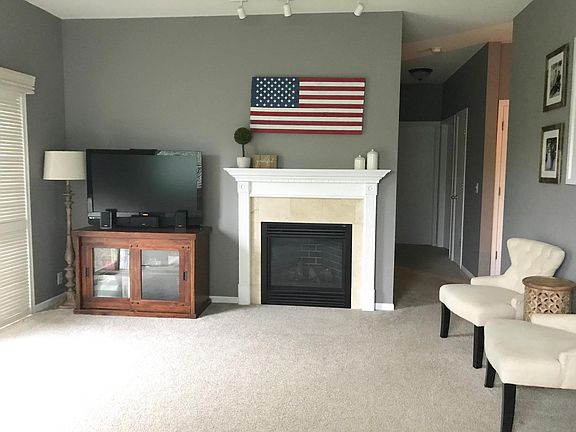 Gas fireplace in living room 