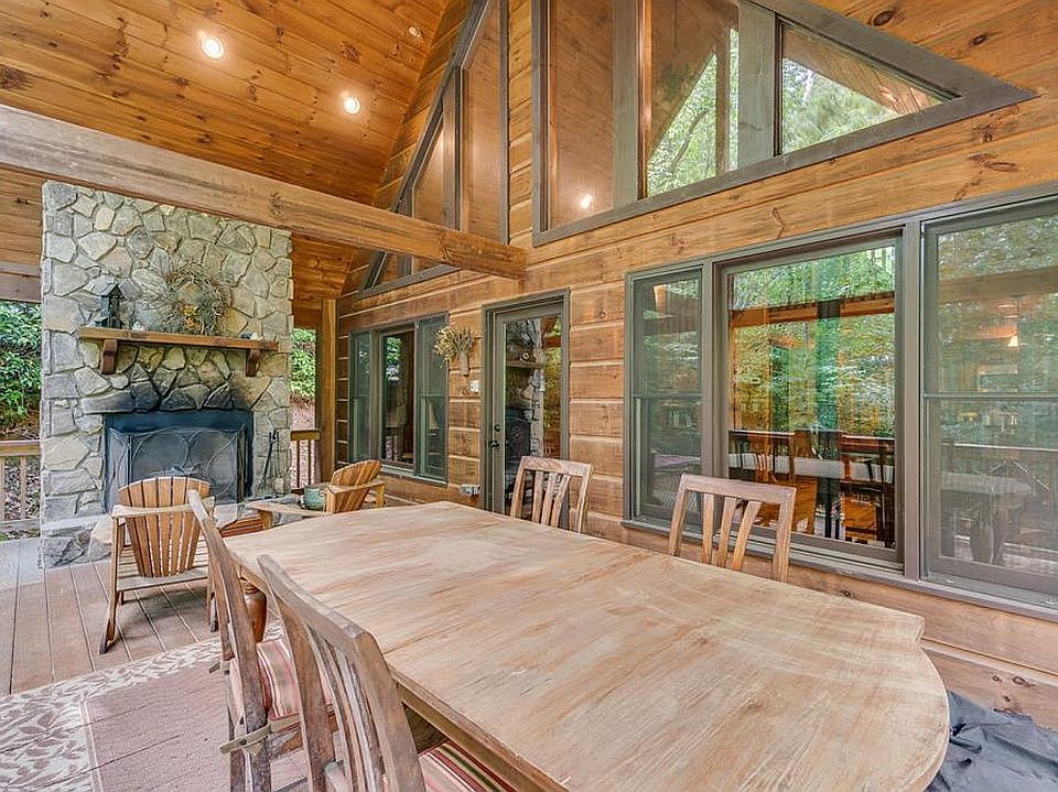 Main deck, wood fireplace