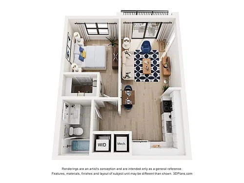 Floor plan A2 | 1 Bed | 1 Bath