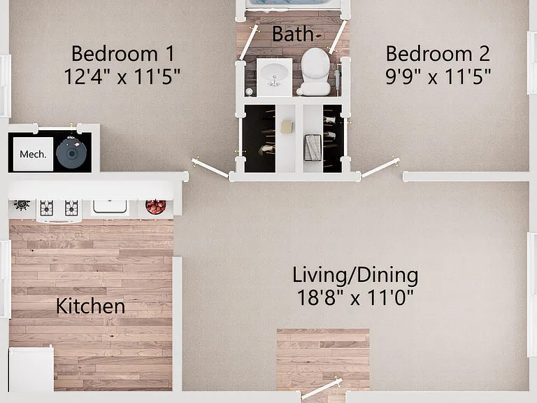 2D Unfurnished with Dimensions 2D Unfurnished with Dimensions