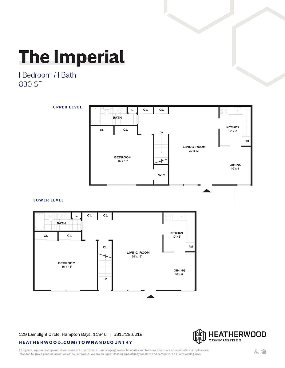 Floor plan Imperial 1 Bedroom Upgrade