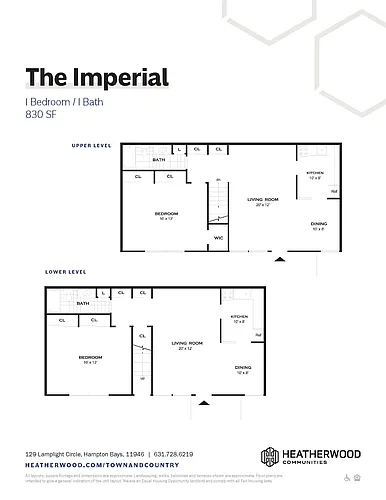 Floor plan Imperial 1 Bedroom Upgrade