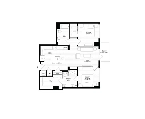 Floor plan 2 Bed/2 Bath-B6