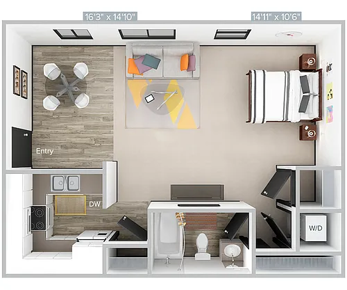 Floor plan C-1B1B-549SF-204-304-Standard