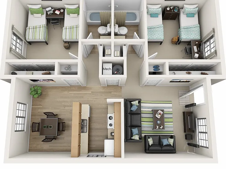 2 Bedroom 2 Bedroom
