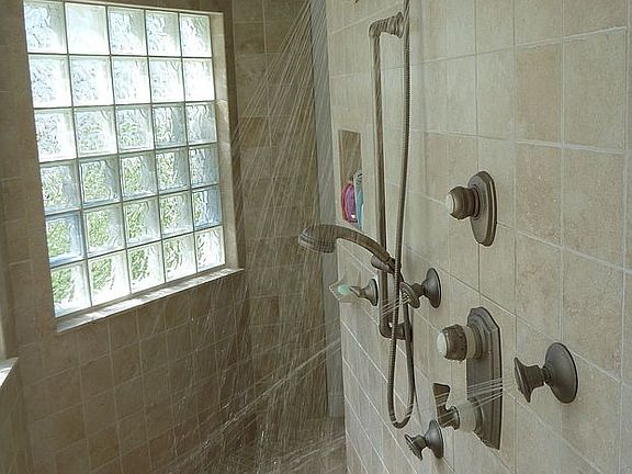 Large walk through shower