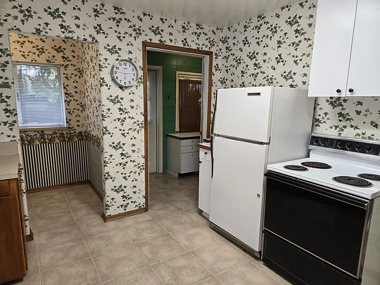 Kitchen, Refrigerator and Stove.