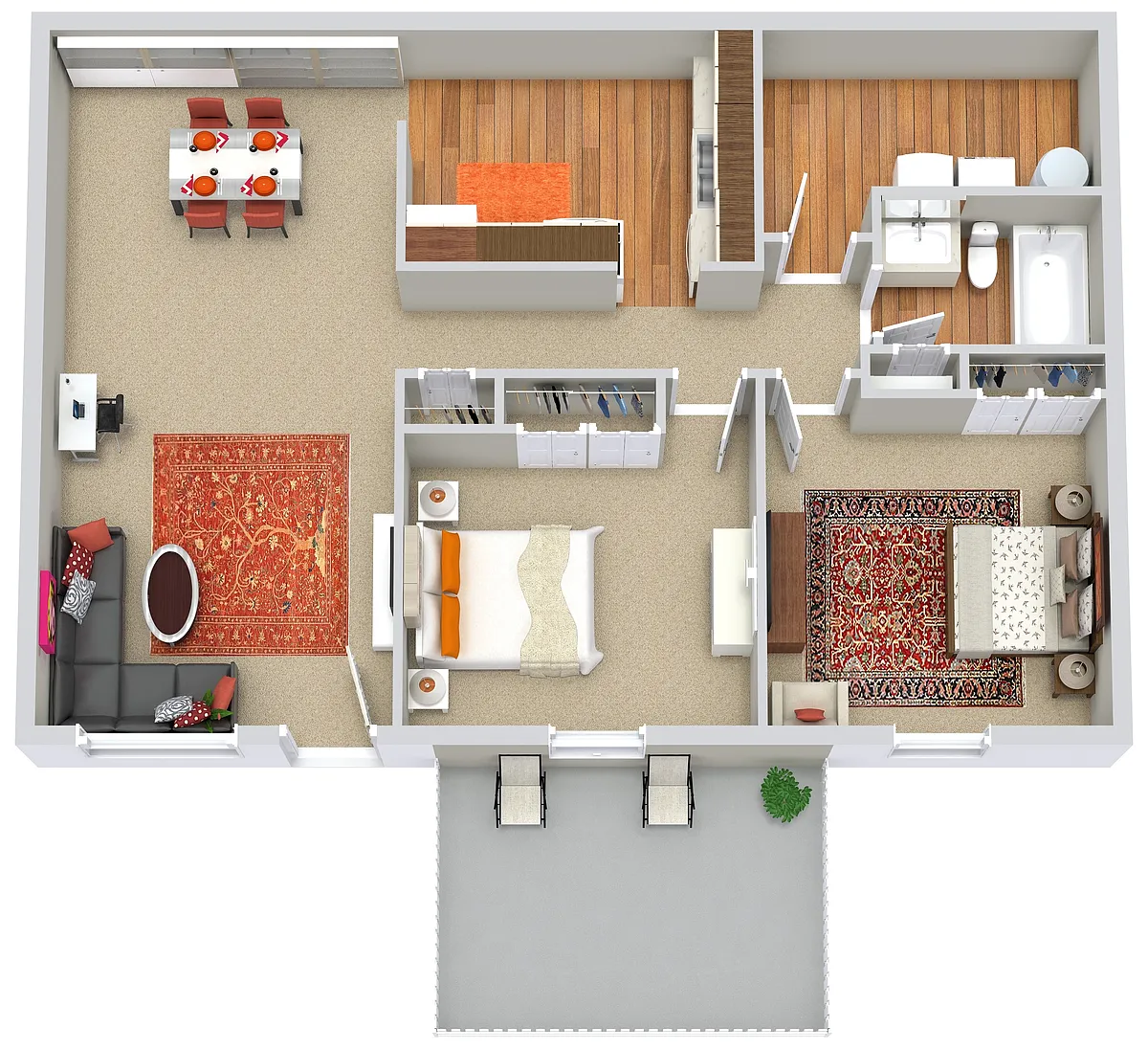 Floor plan 2 BED | 1 BATH