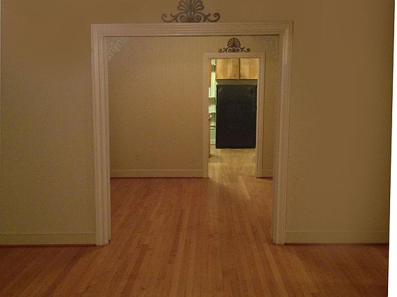 from living room, to dining room, to kitchen