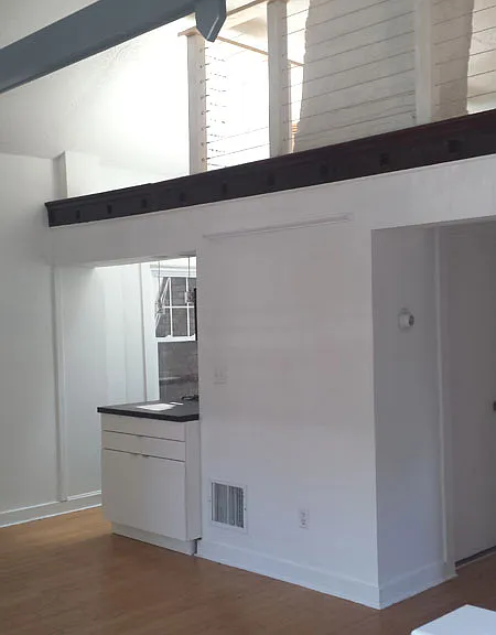 10. Living to galley kitchen, loft above