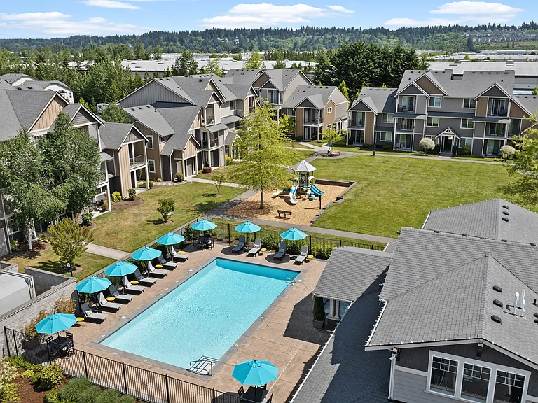 Pool + Play Area l Luxury Apartments for Rent l Fife, WA l Port Landing