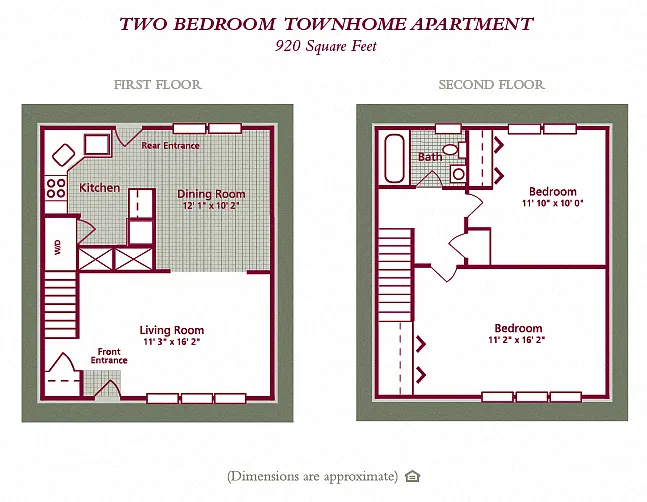 Floor plan 2 Bedroom/ 1 Bath