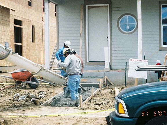 pouring the sidewalk