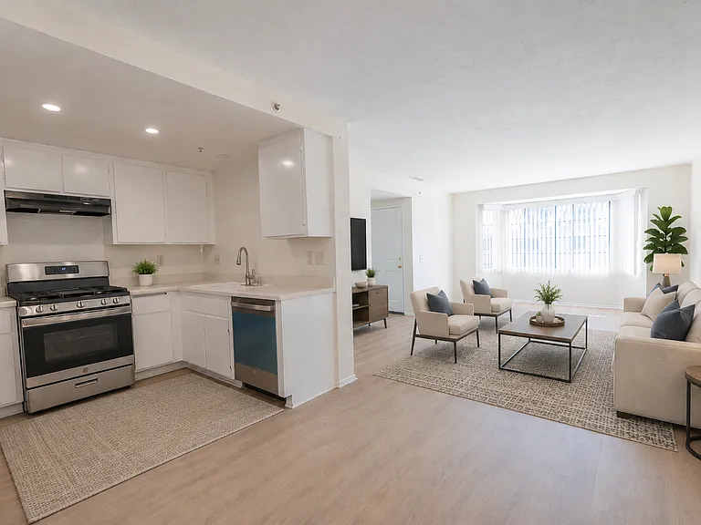 AI STAGED - KITCHEN / LIVING ROOM