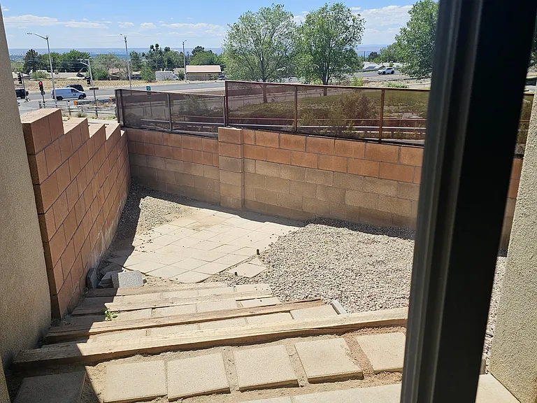 Fenced backyard