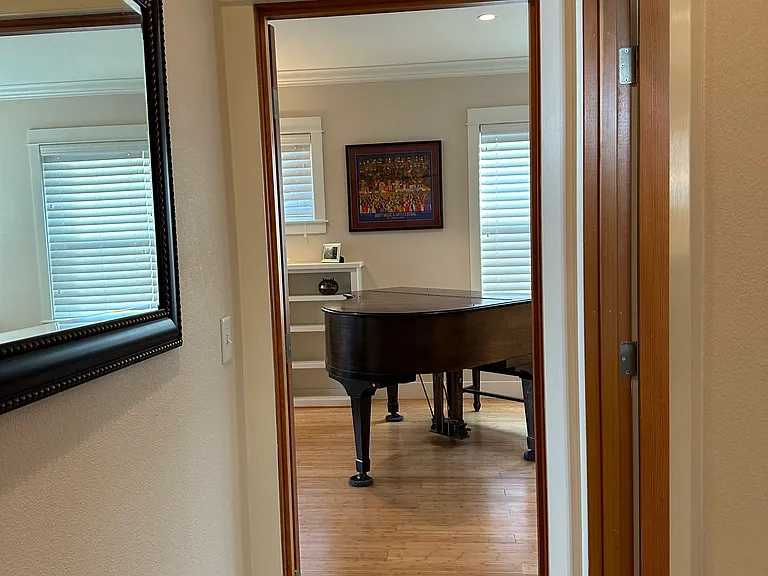 View from hallway of the piano