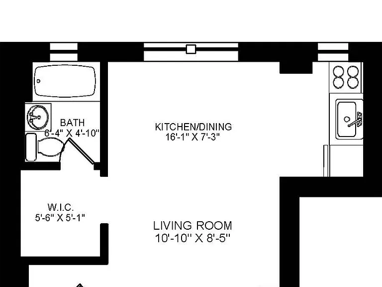 Apt. 101 Studio Floor Plan Apt. 101 Studio Floor Plan