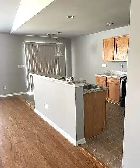 Kitchen showing dining area
